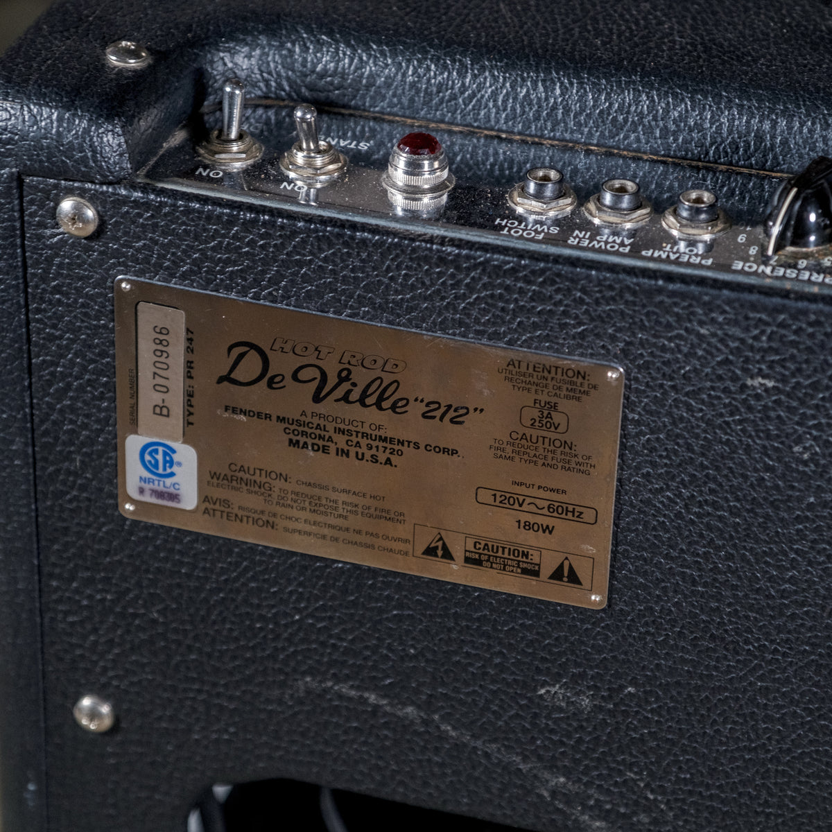 Fender 1991 Hot Rod Deville 2x12 With Slip Cover - Used