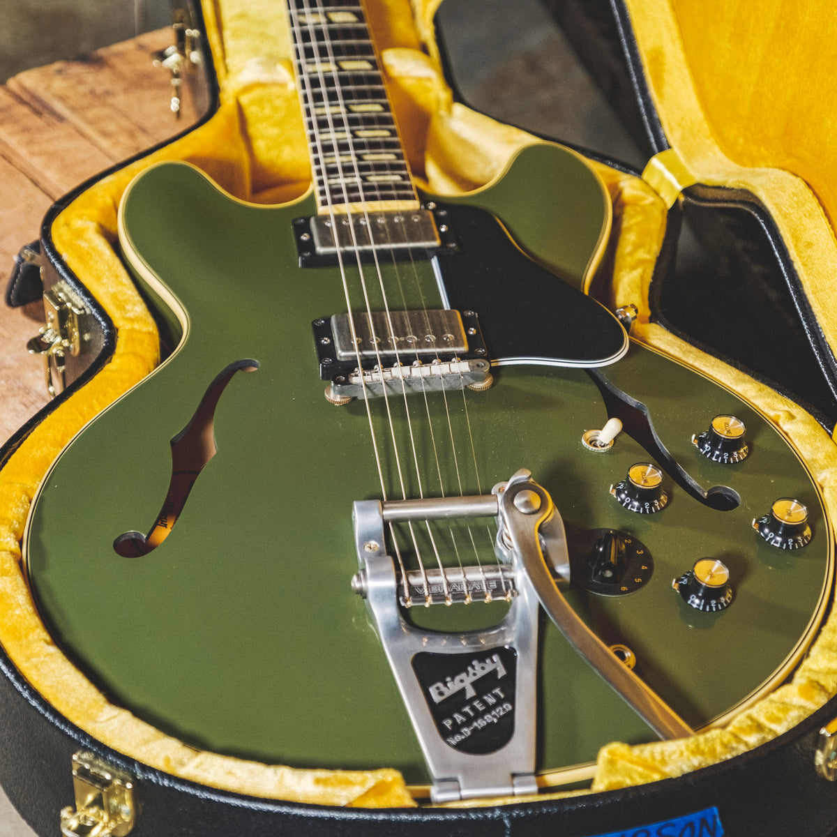 Gibson 2016 1964 ES-345 Olive Drab With Bigsby And OHSC - Used