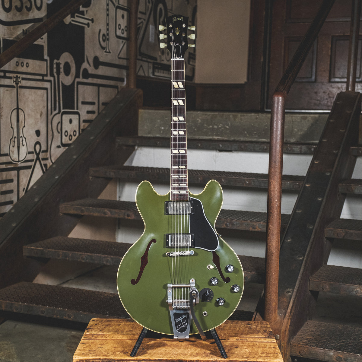 Gibson 2016 1964 ES-345 Olive Drab With Bigsby And OHSC - Used