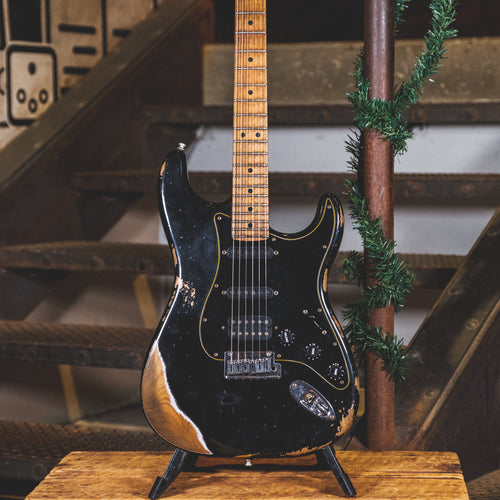 Fender Custom Shop Empire '67 Heavy Relic Super Strat HSS Black With OHSC - Used