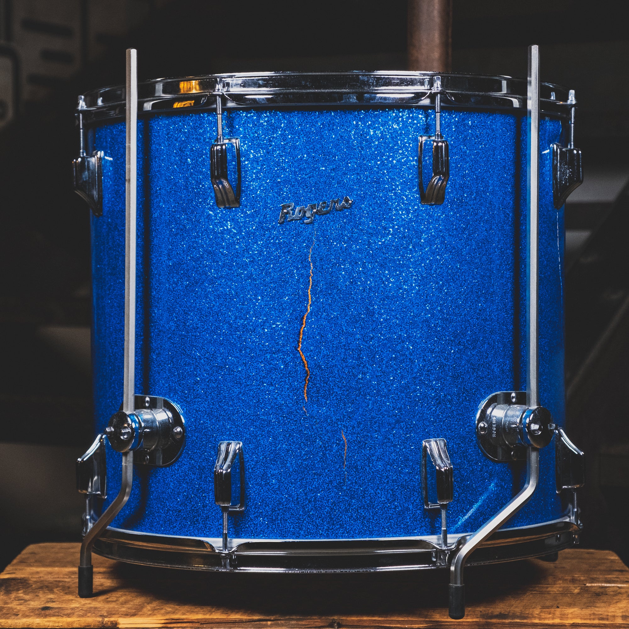 Rogers 16x18 Blue Sparkle Floor Tom Used