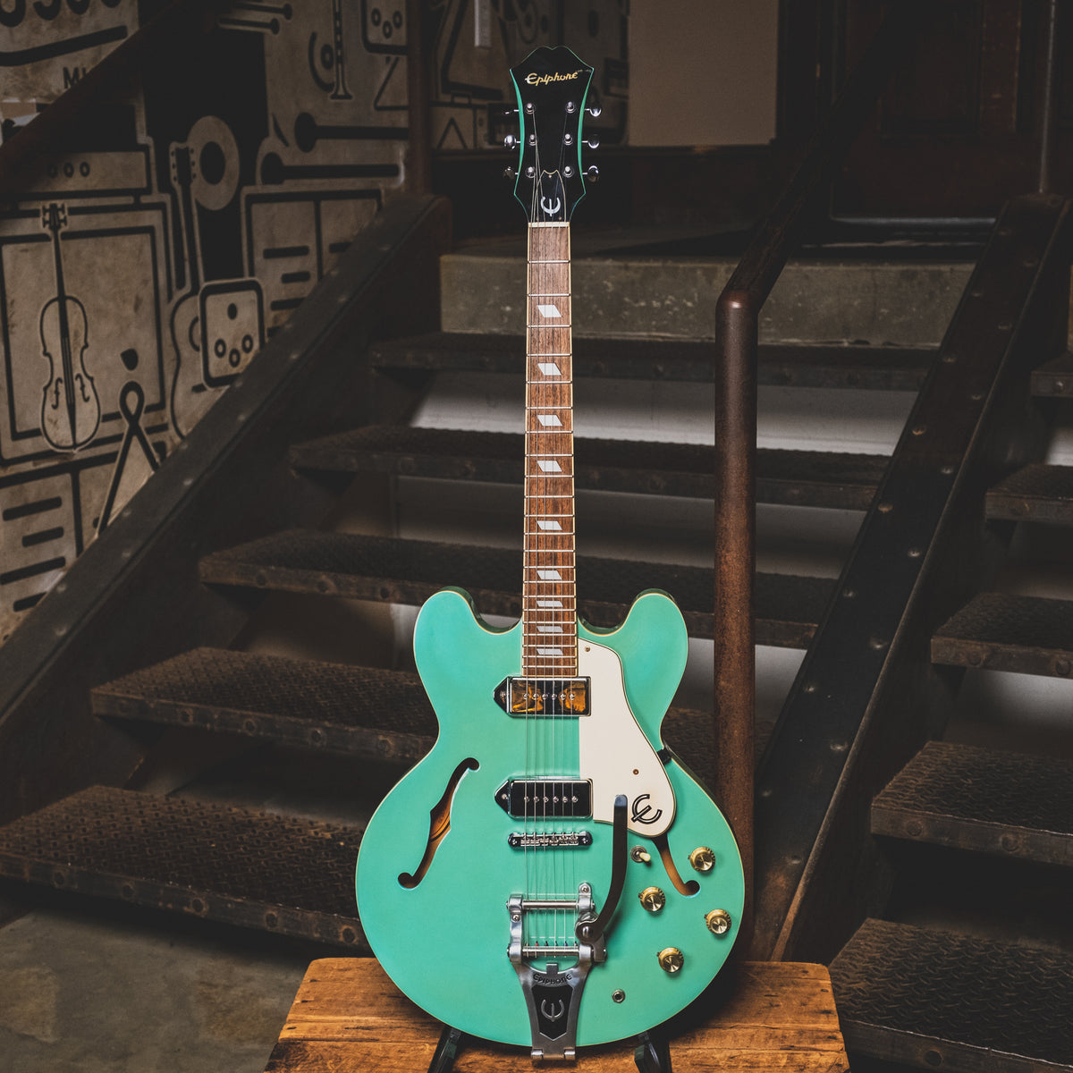 1997 Epiphone Casino VT-TQ Electric Guitar, Turquoise w/OHSC - Used