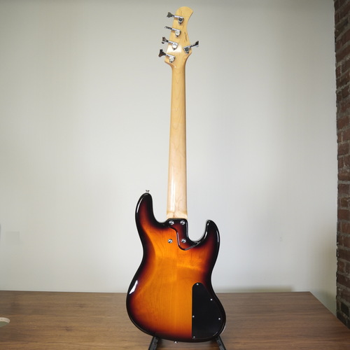 F Clef USA Custom J Style 5 String Left-Handed Bass Guitar, Sunburst - Used