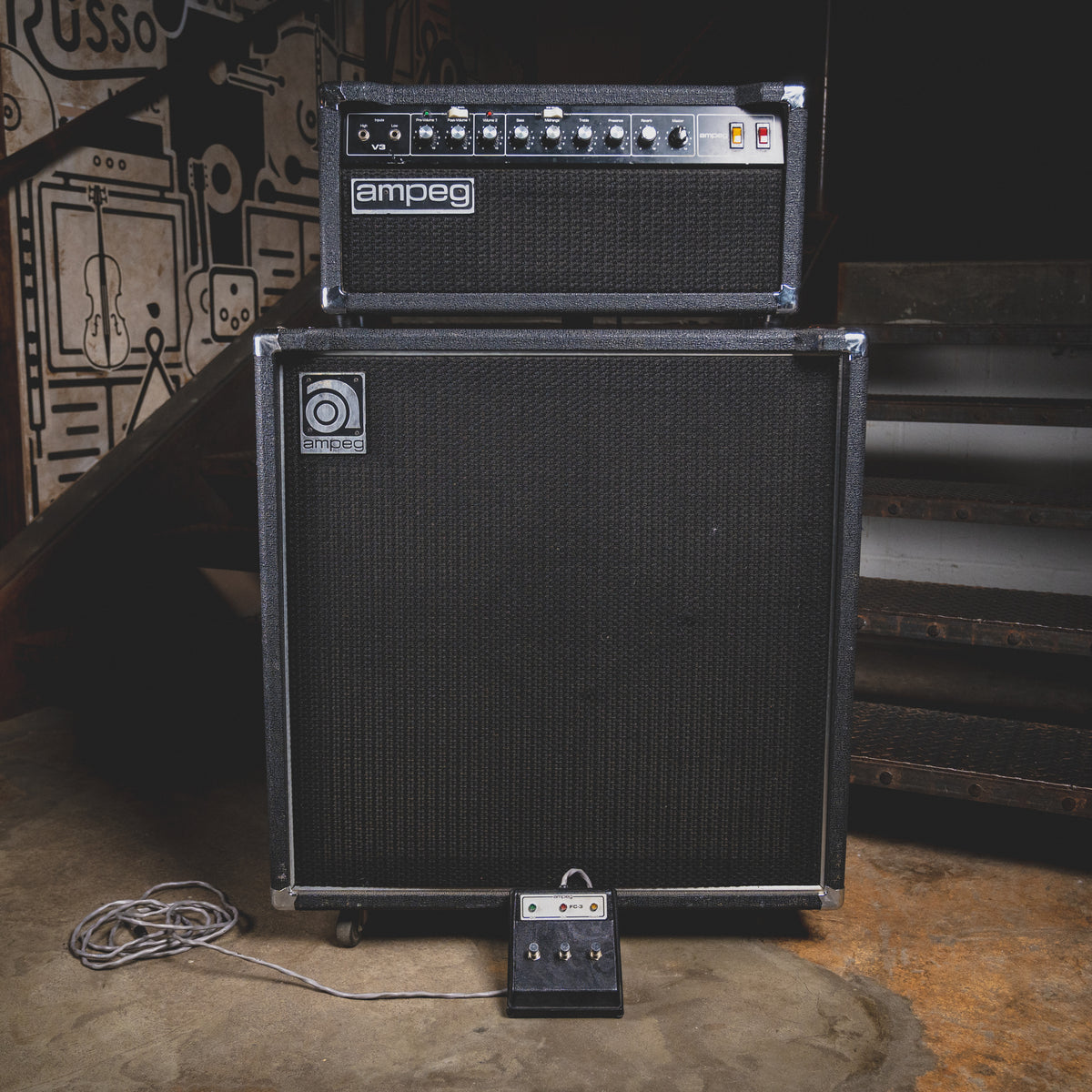 Ampeg 1985 V3 Amplifier Head And Cabinet - Used