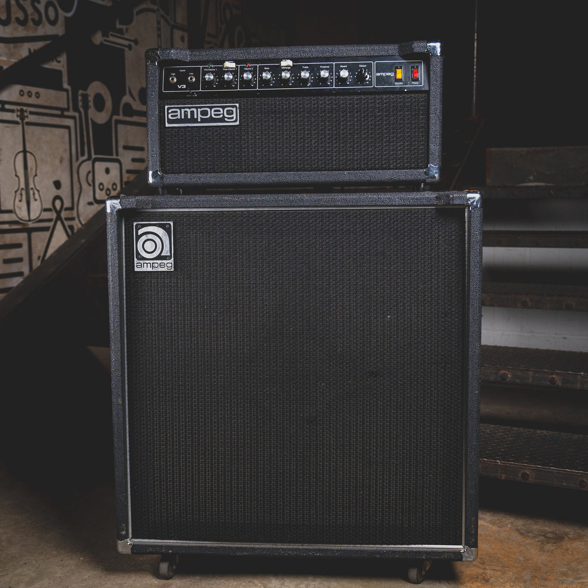 Ampeg 1985 V3 Amplifier Head And Cabinet - Used