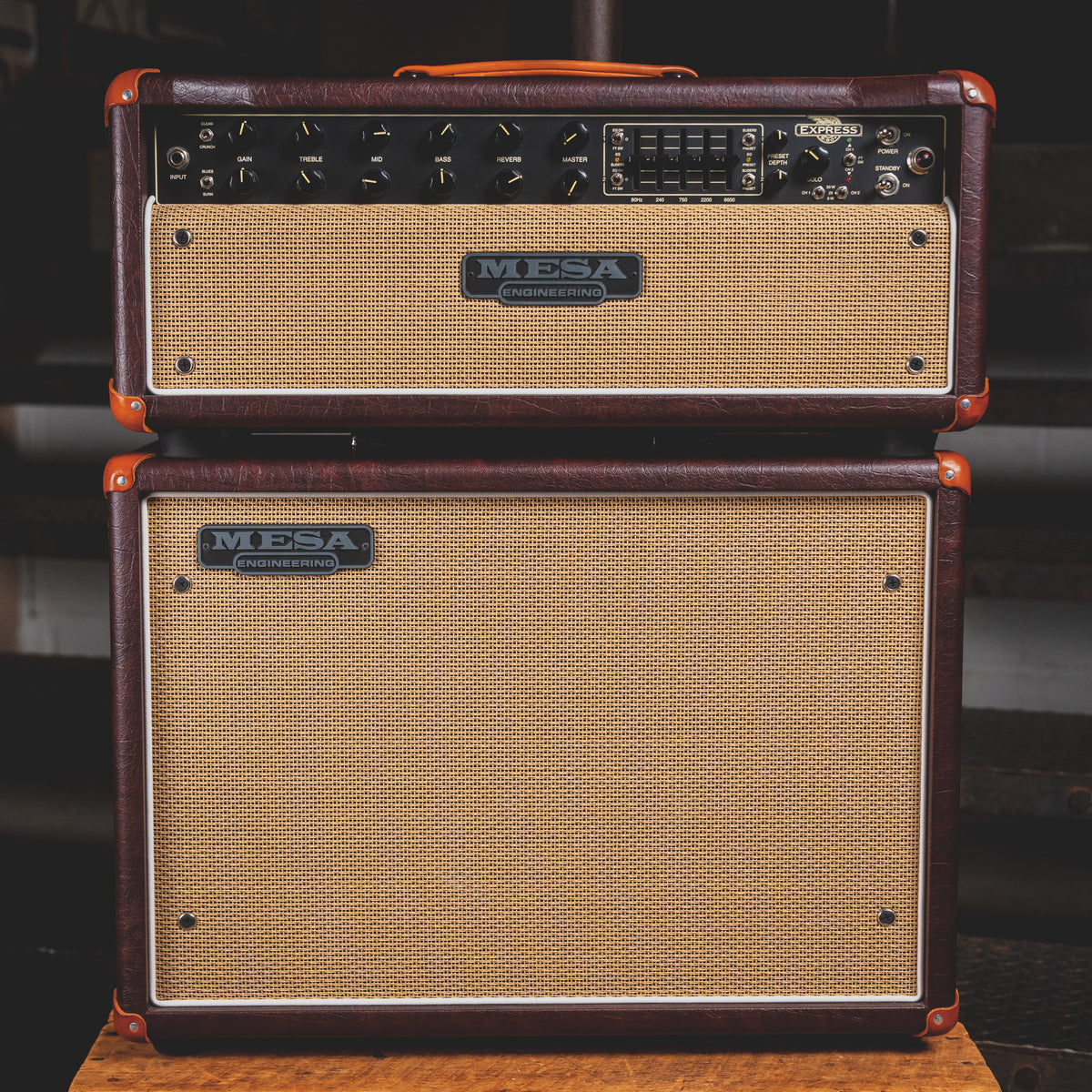 2014 Mesa Boogie Express 50 Amplifier Head and Matching 1x12" Cabinet, British Cabernet Bronco - Used