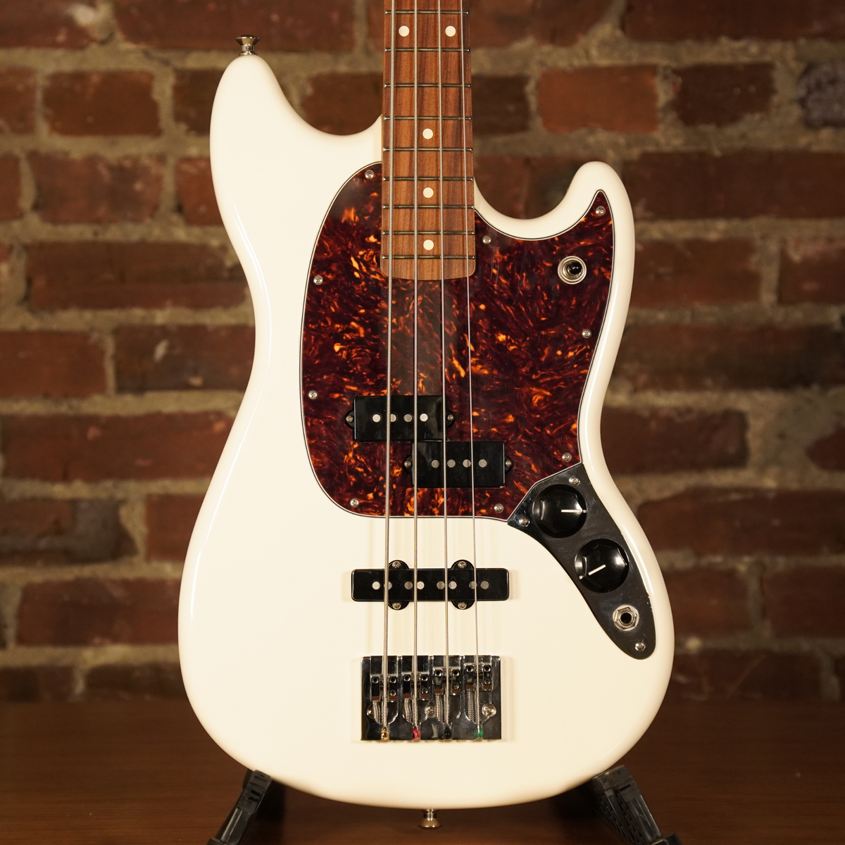 2018 Fender Mustang PJ Bass Olympic White with Case - Used