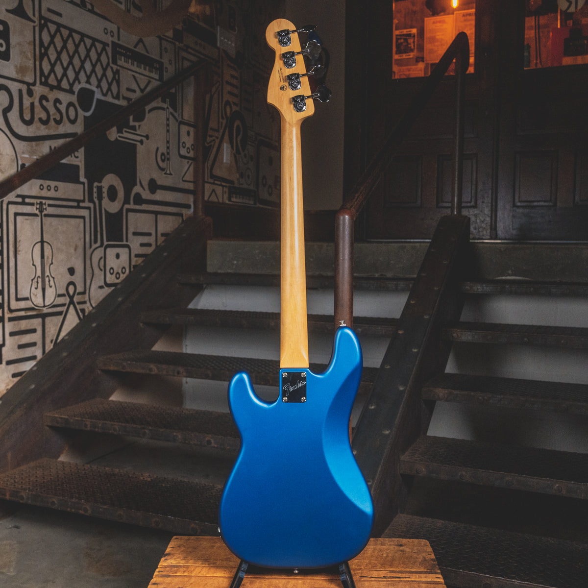 2021 Fender American Performer Precision Electric Bass Guitar Satin Blue w/ OGB - Used