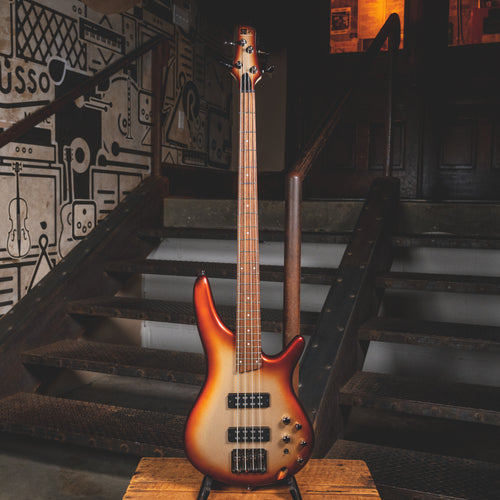 2021 Ibanez SR300E Standard Electric Bass Guitar Champagne Burst w/ Gig Bag - Used