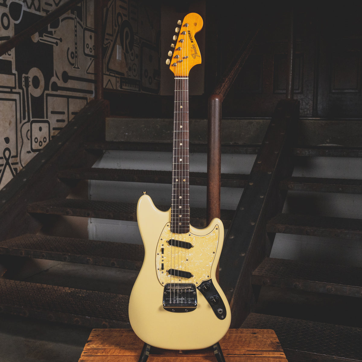 1969 Fender Mustang Olympic White Electric Guitar w/ OHSC - Vintage
