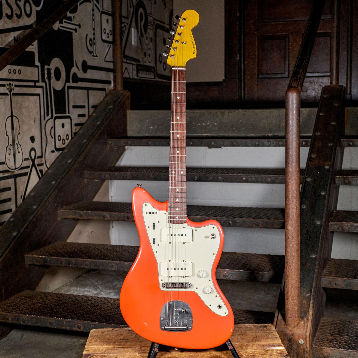 Nash 2017 JM63 Jazzmaster Fiesta Red With Mastery Vibrato & OHSC - Used