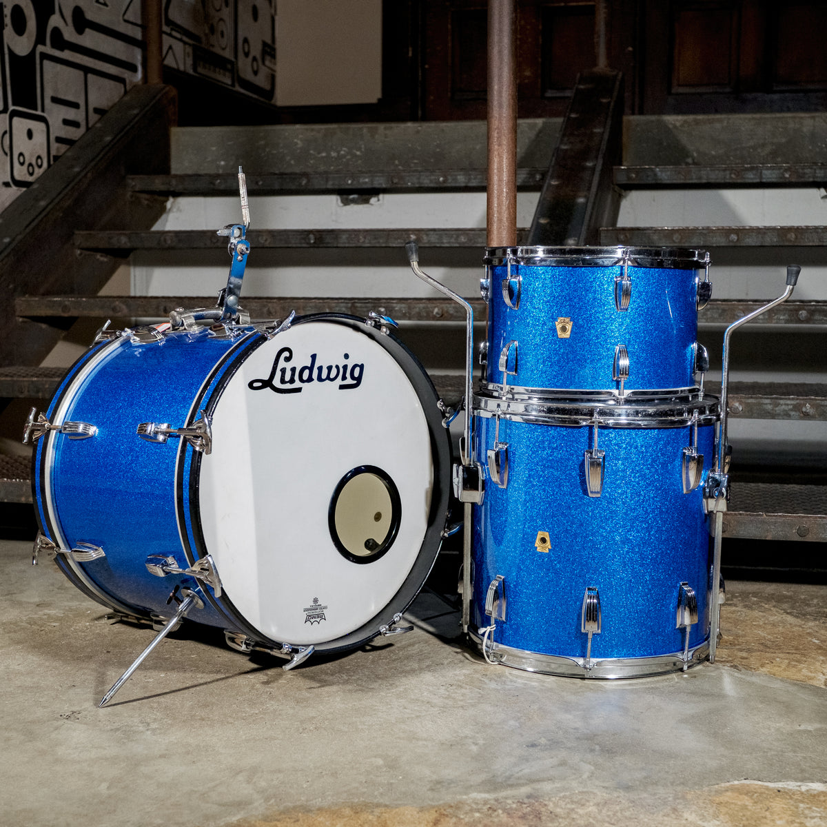 Ludwig 1967 Jazzette 3 Piece Kit Sparkle Blue, 18x14, 14x14, 12x8 - Used