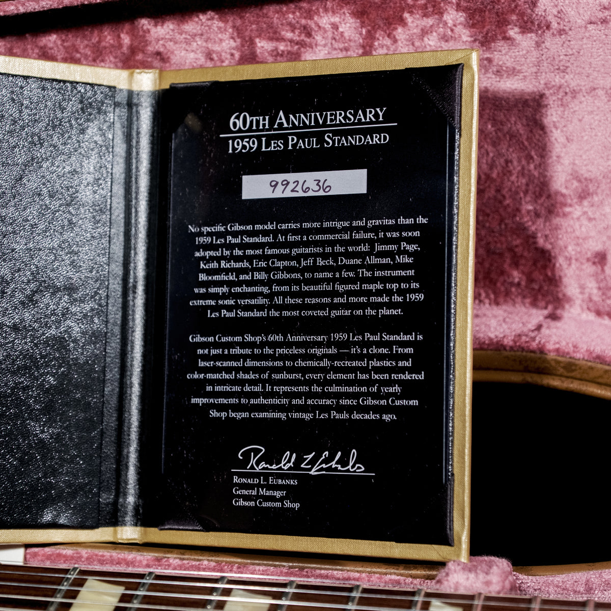 Gibson Custom 2019 60th Anniversary 1959 Les Paul Dark Cherry Burst With OHSC - Used