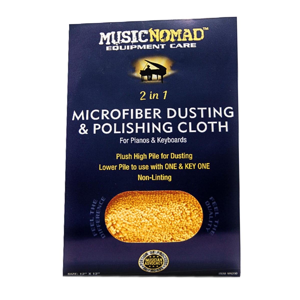 MusicNomad Microfiber Dusting & Microfiber Polishing Cloth For Pianos