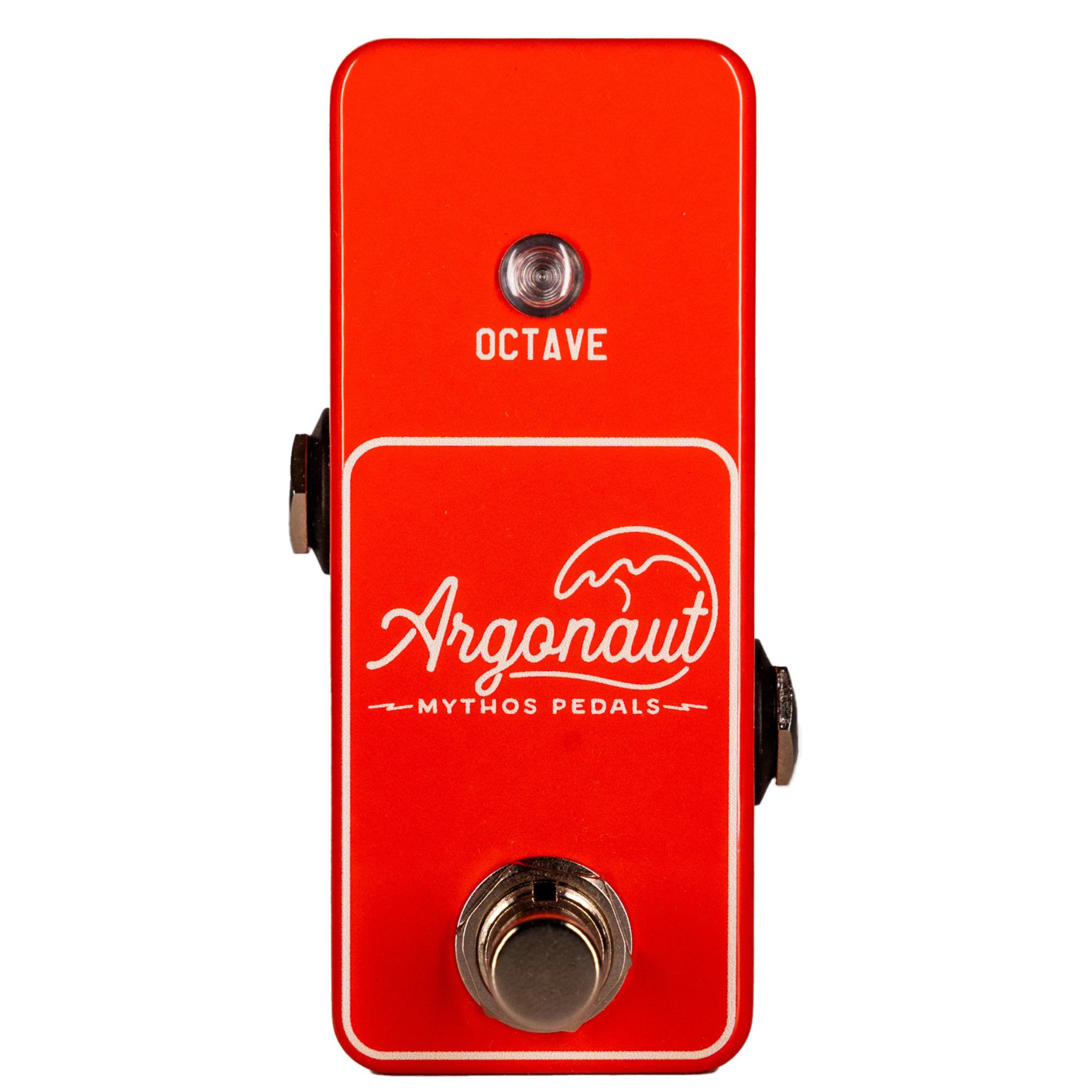 Mythos Argonaut Octave Effect Pedal, Red With Cream Ink, Russo Mythos Argonaut Octave Effect Pedal, Red With Cream Ink, Russo