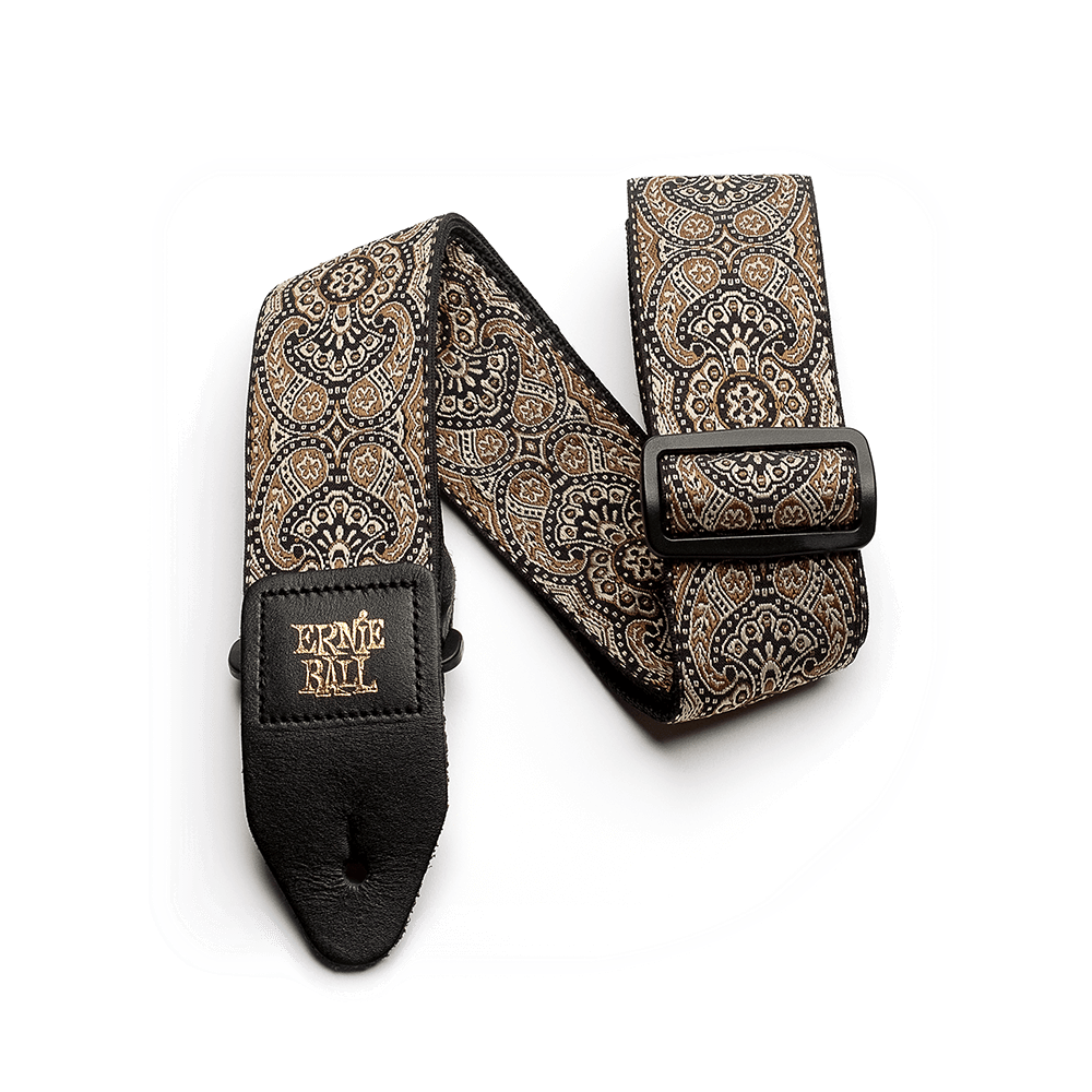 Ernie Ball Gold And Black Paisley Jacquard Strap