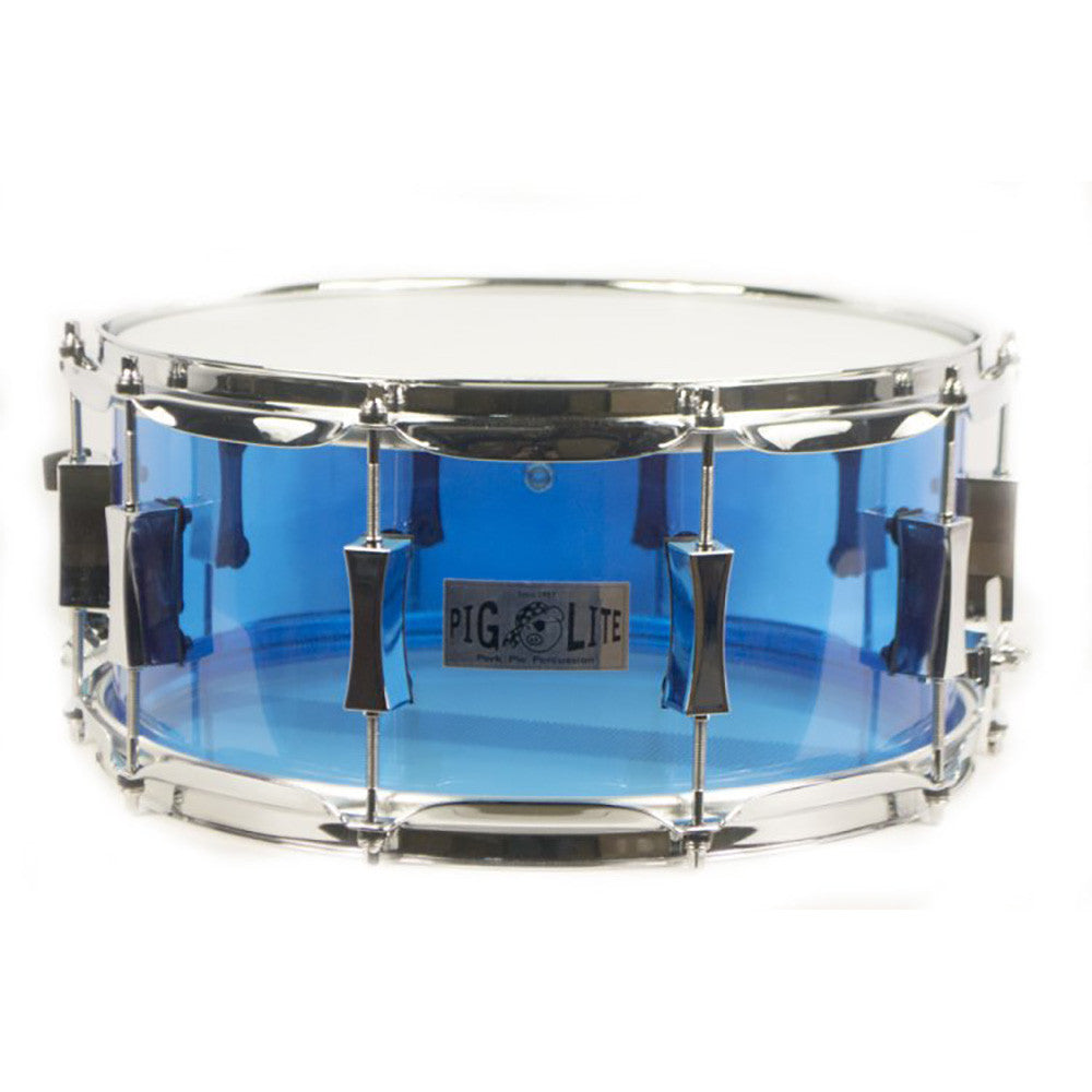 Pork Pie 6.5x14" Pig Lite Acrylic Snare - Soft Blue - Chrome Hardware
