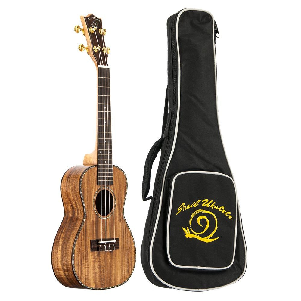 Amati's Snail Ukulele - Koa Concert With Bag