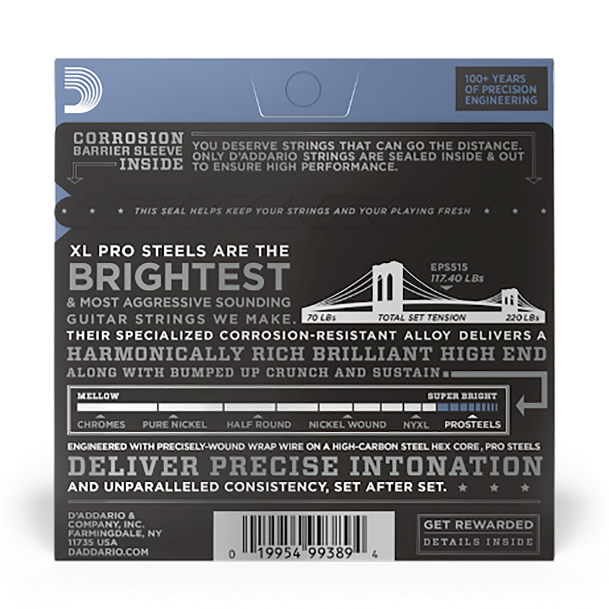 D'Addario 11-50 Medium Prosteels Electric Strings