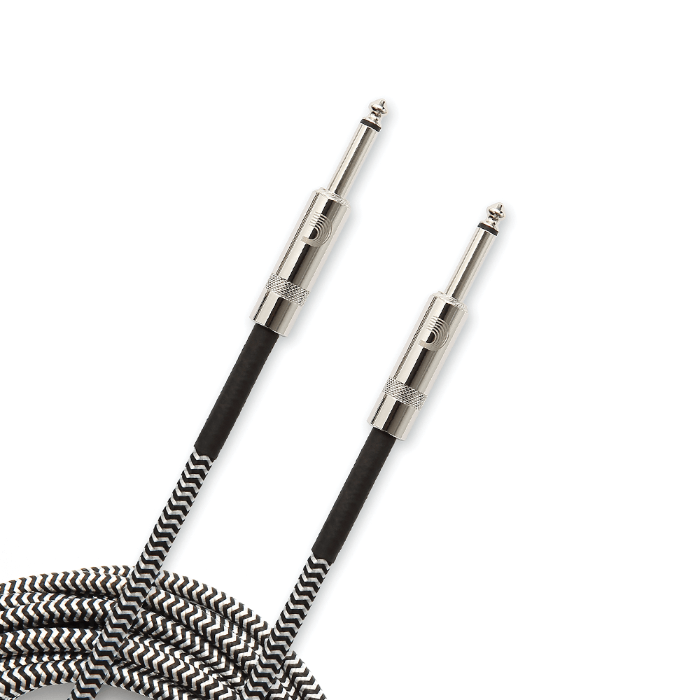 D'Addario 15 Foot Custom Series Braided Instrument Cable, Grey
