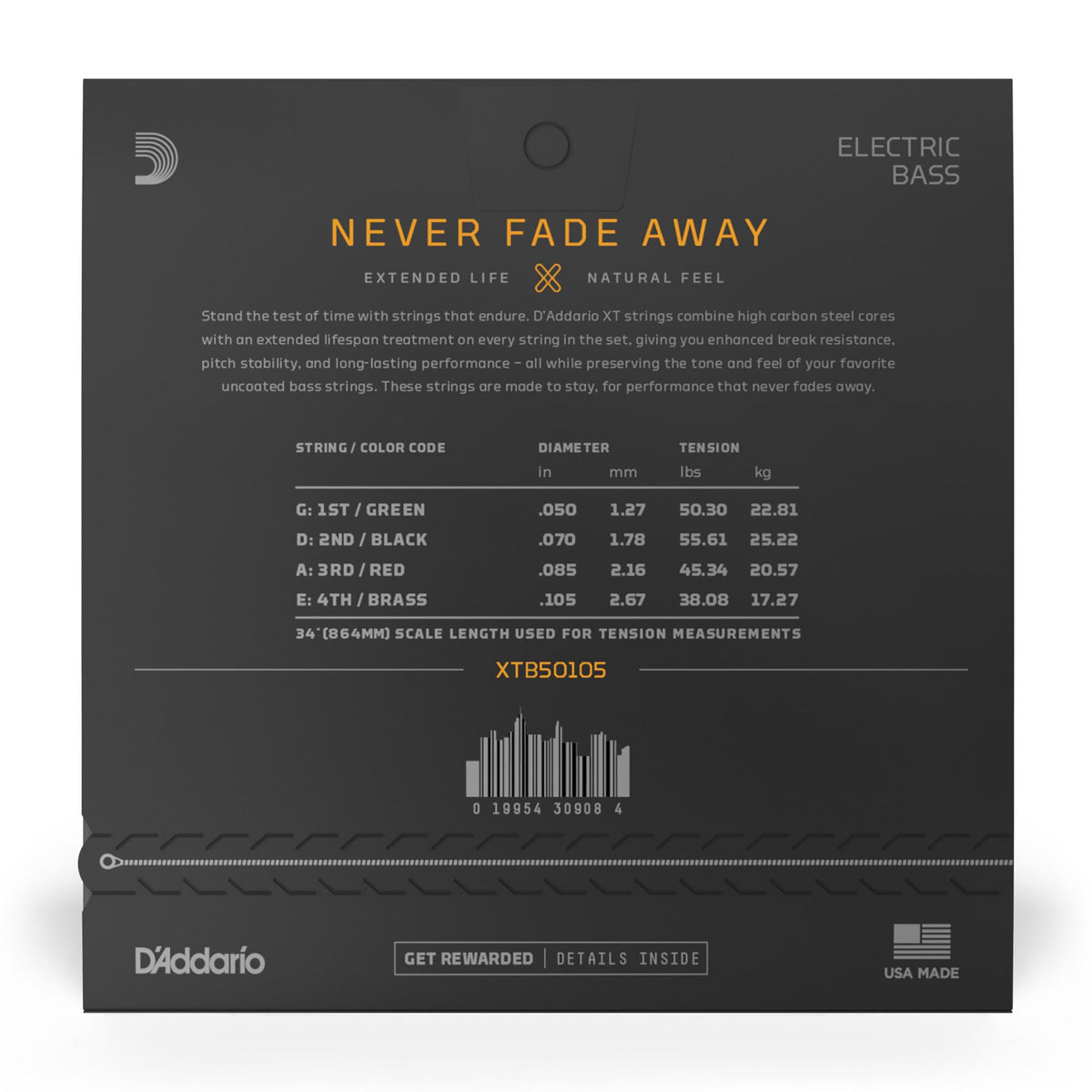 D'Addario 50-105 XT Bass Nickel Plated Steel Medium Long Scale