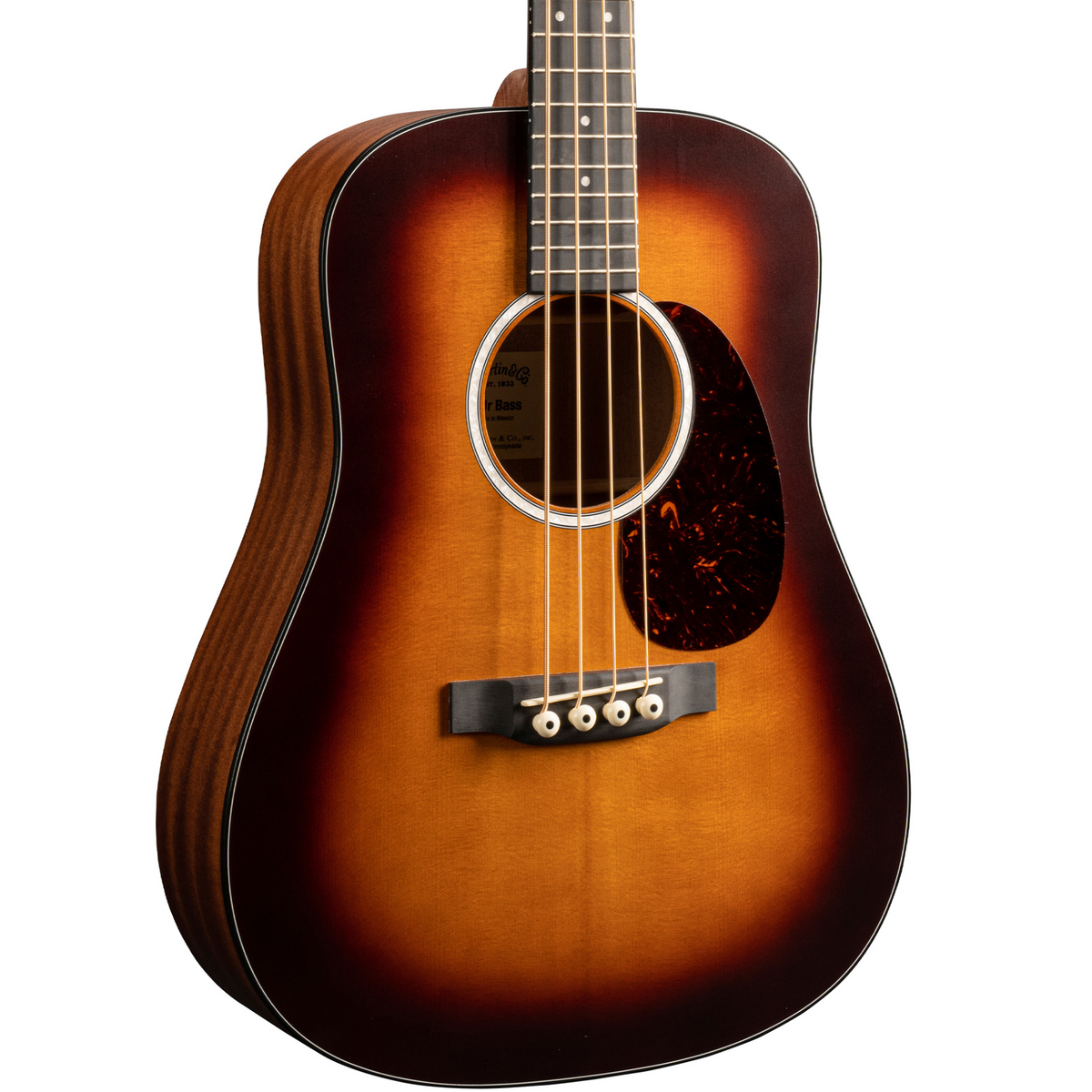 Martin DJR-10E Dreadnought Junior Series Acoustic Bass Guitar, Burst Finish