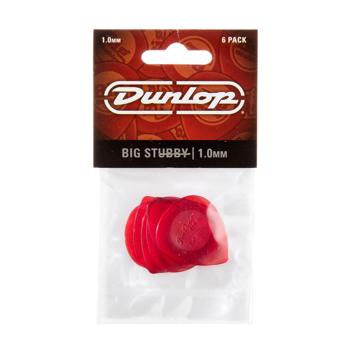Dunlop 1.0 Red Big Stubby Picks 6 Pack