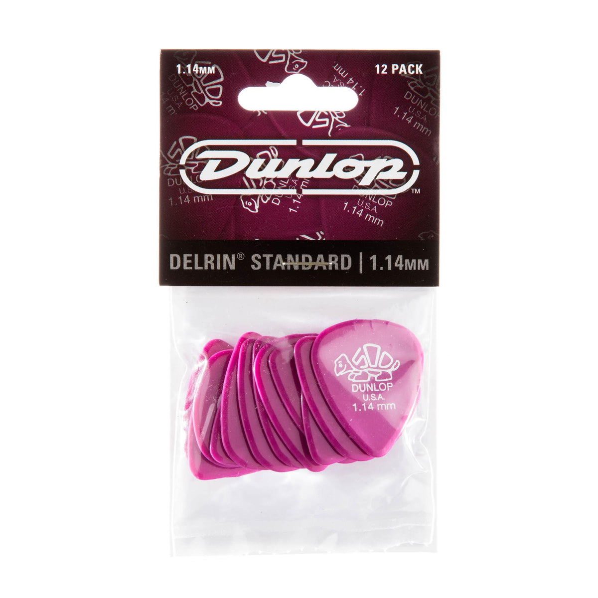 Dunlop 1.14 Magenta Delrin 500 Standard Picks 12 Pack