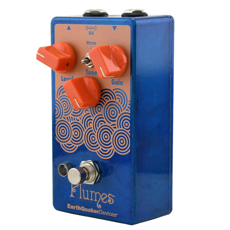 EarthQuaker Devices Plumes Small Signal Shredder, Russo Music Custom Transparent Blue/Pastel Orange