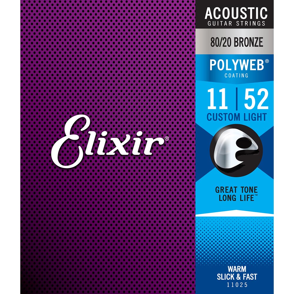 Elixir Custom Light 11-52 Polyweb 80/20 Bronze