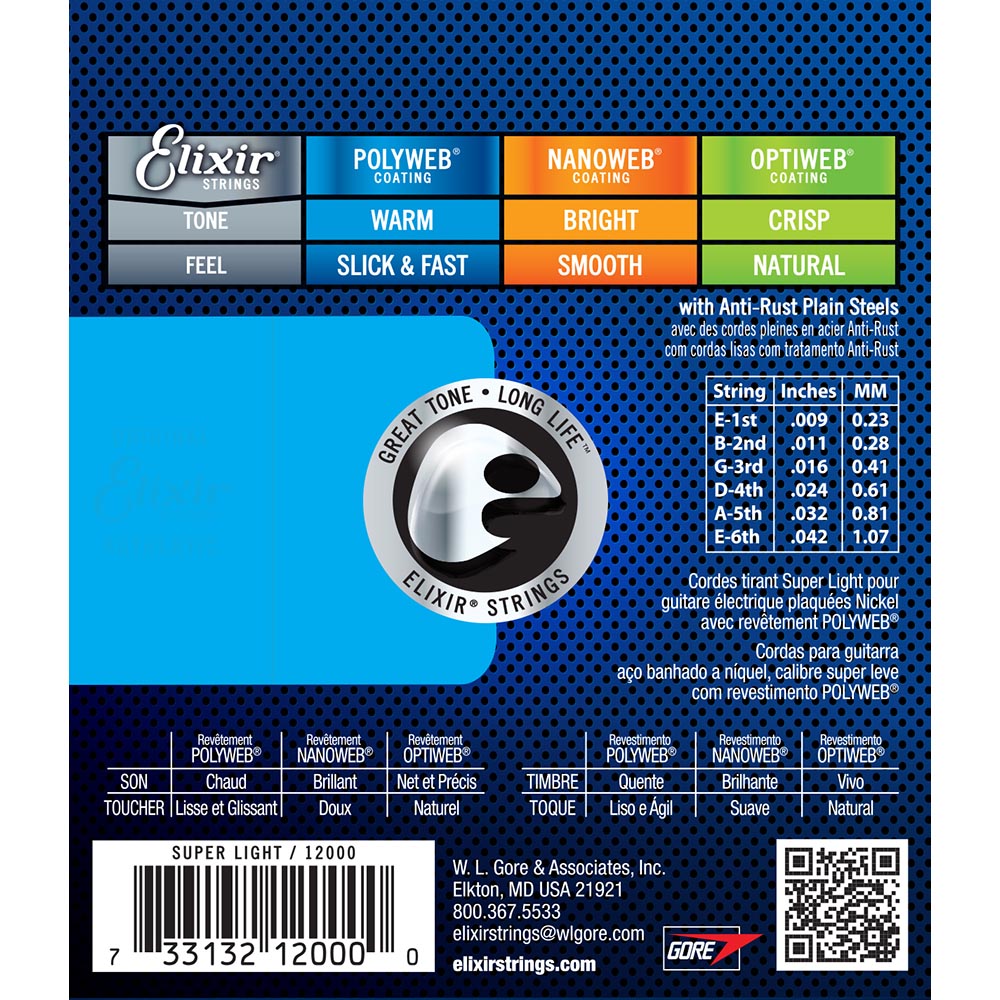Elixir Super Light Polyweb Electric Strings