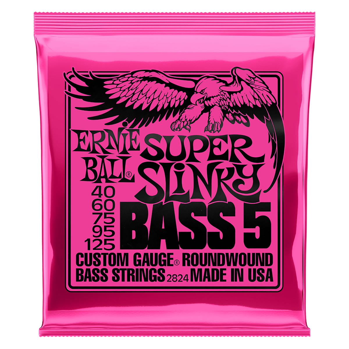 Ernie Ball 40-125 Super Slinky Nickel Wound Electric 5-String Bass Strings