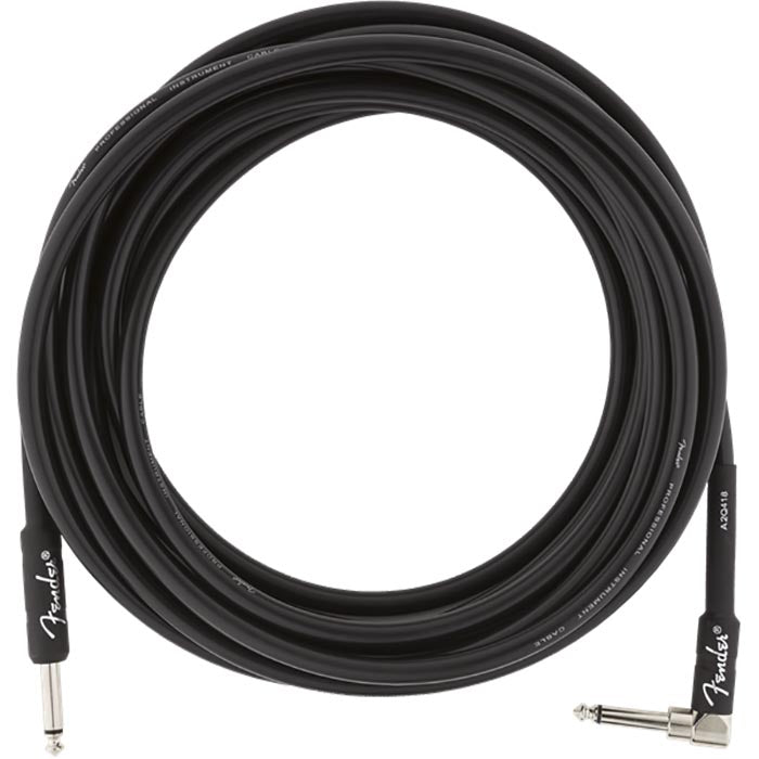 Fender 18.6' Professional Series Instrument Cables - Straight/Angle - Black