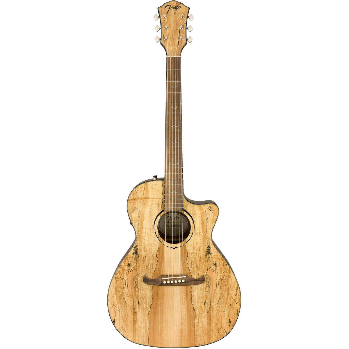 Fender 2019 Limited Edition FA-345CE Auditorium Spalted Maple Top Laurel Guitar, Natural