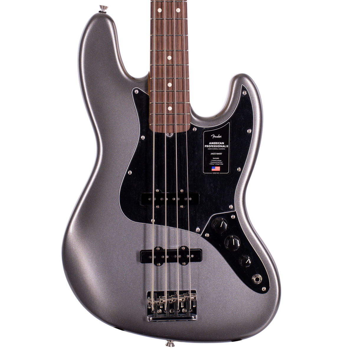 Fender American Professional II Jazz Bass Guitar, Rosewood, Mercury