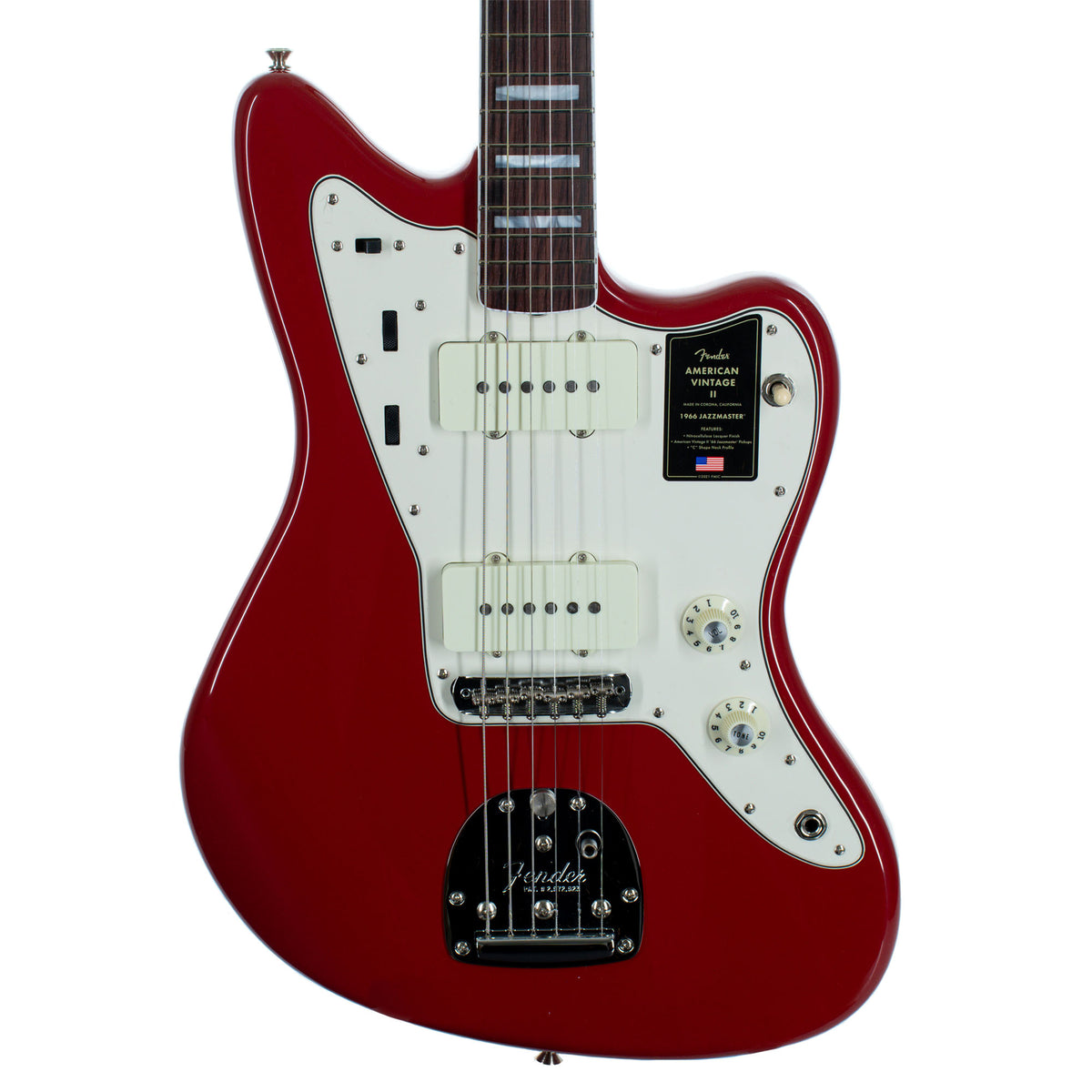 Fender American Vintage II 1966 Jazzmaster Electric Guitar, Rosewood, Dakota Red