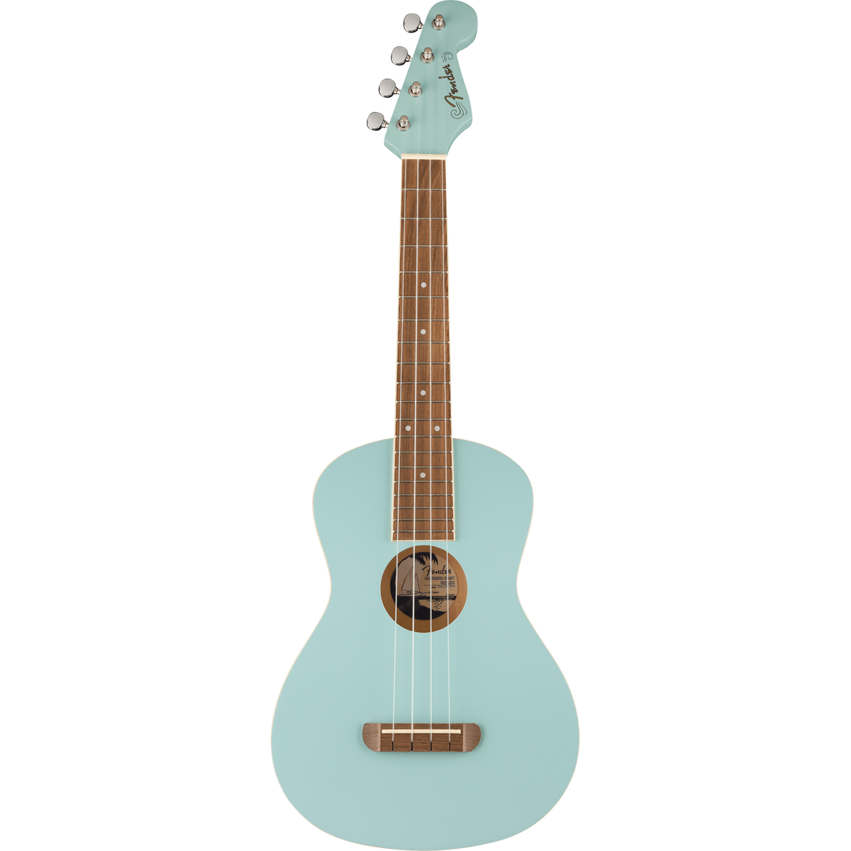 Fender Avalon Tenor Ukulele, Walnut, Daphne Blue
