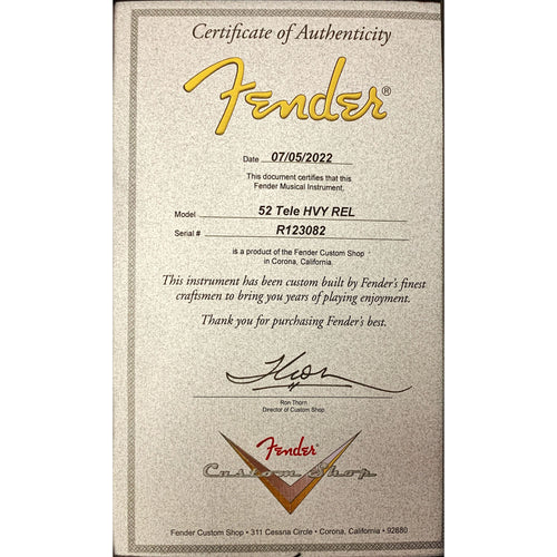 Fender Custom Shop '52 Telecaster, Heavy Relic, Maple, Aged Olympic White R123082