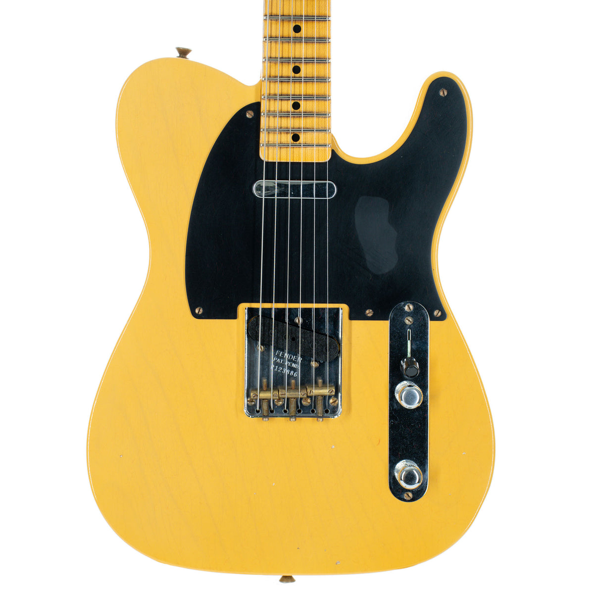 Fender Custom Shop '52 Telecaster Electric Guitar, Journeyman Relic, Aged Nocaster Blonde