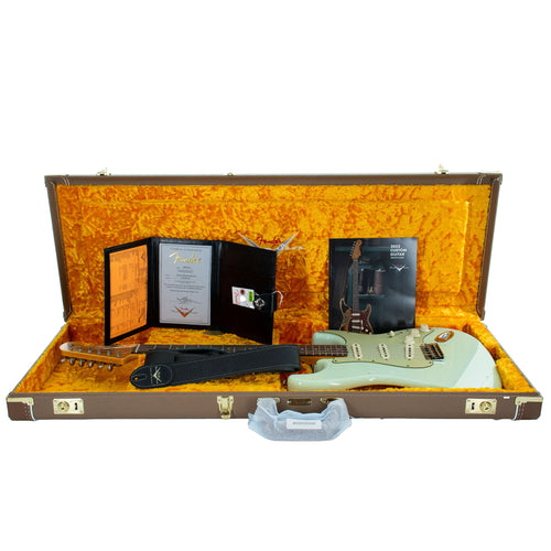 Fender Custom Shop Limited Edition '60 Stratocaster Electric Guitar, Journeyman Relic, Faded Aged Surf Green