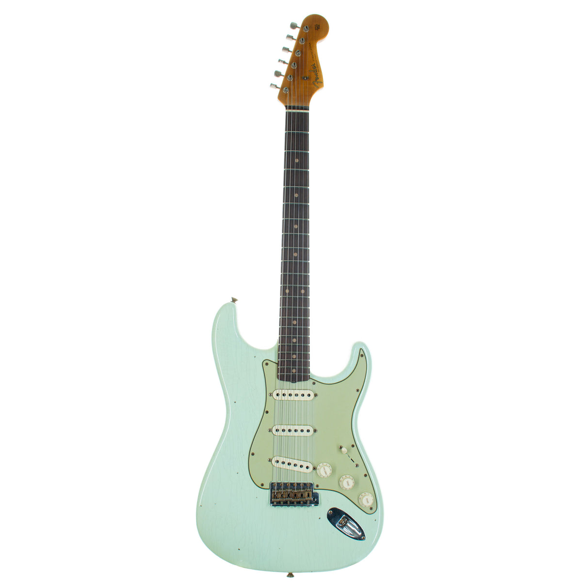 Fender Custom Shop Limited Edition '60 Stratocaster Electric Guitar, Journeyman Relic, Faded Aged Surf Green
