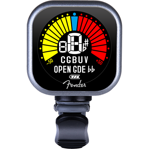 Fender Flash Rechargeable Clip-on Guitar Tuner, Black