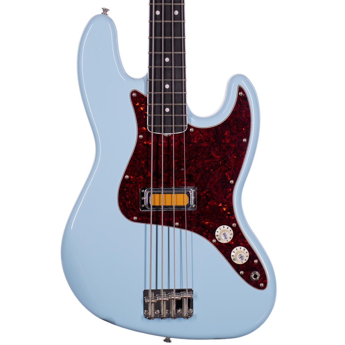 2023 Fender Gold Foil Jazz Bass, Ebony Fingerboard, Sonic Blue