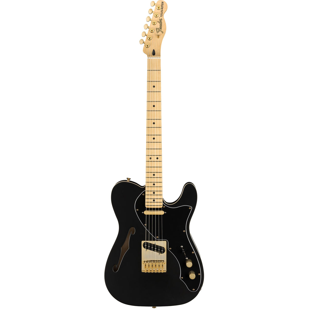 Fender Limited Deluxe Telecaster Thinline Maple, Gold Hardware, Satin Black
