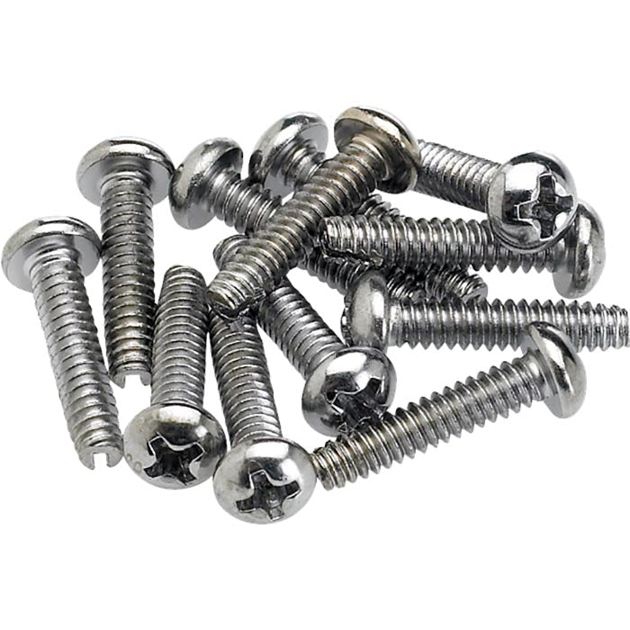 Fender Pickup/Switch Mounting Screws, Most Instruments, Chrome (12)