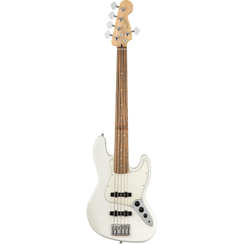 Fender Player Jazz Bass V Guitar, Pau Ferro, Polar White
