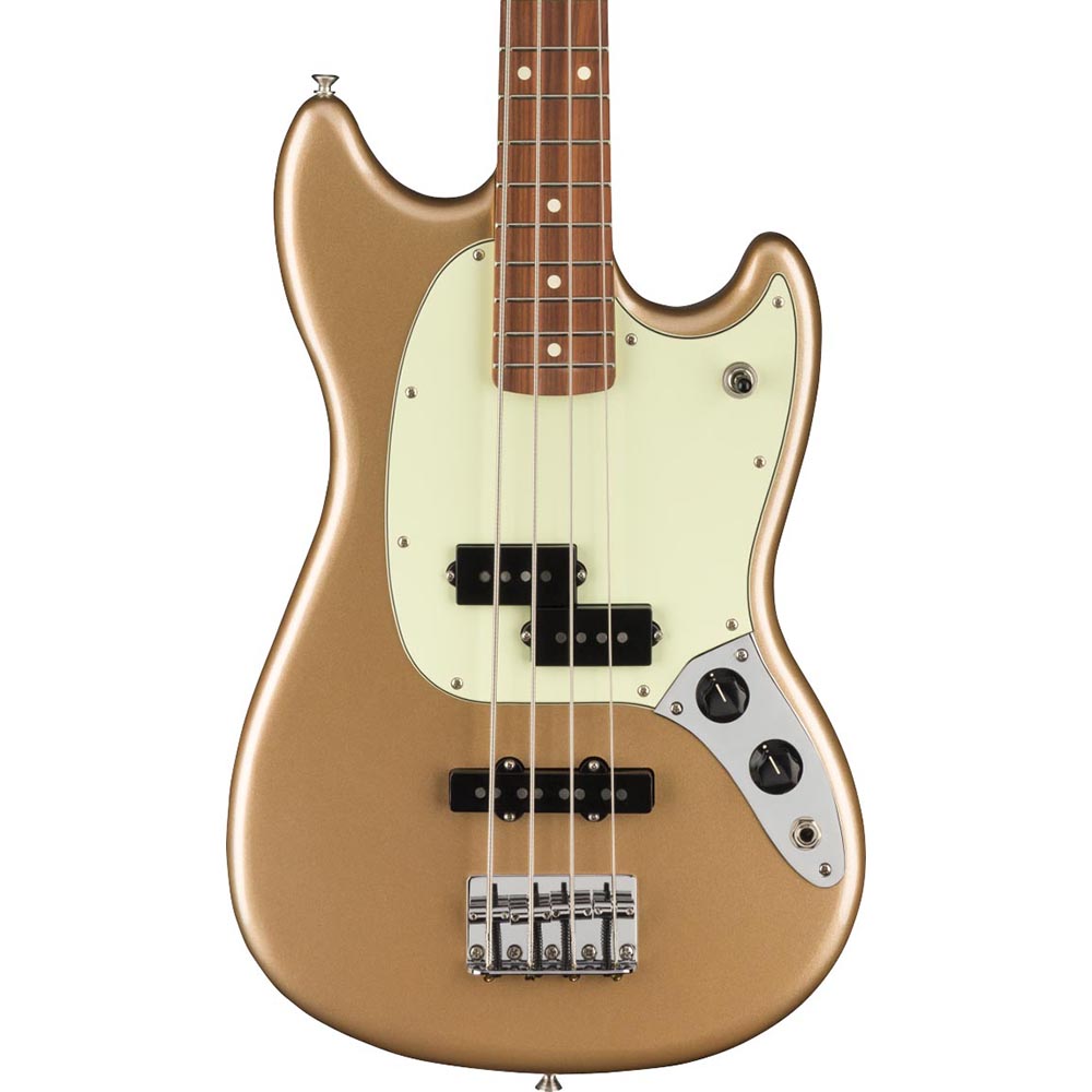 Fender Player Mustang Bass PJ Pau Ferro Fingerboard Firemist Gold
