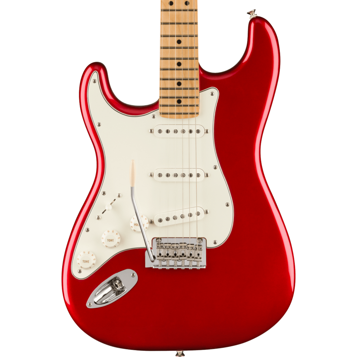 Fender Player Stratocaster Electric Guitar, Lefty, Maple, Candy Apple Red