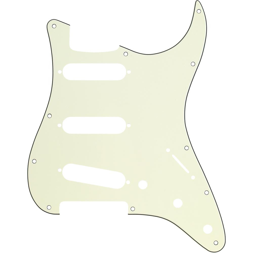 Fender Stratocaster Pickguard S/S/S, 11-Hole Mount, Mint Green Mg/B/Mg 3-Ply