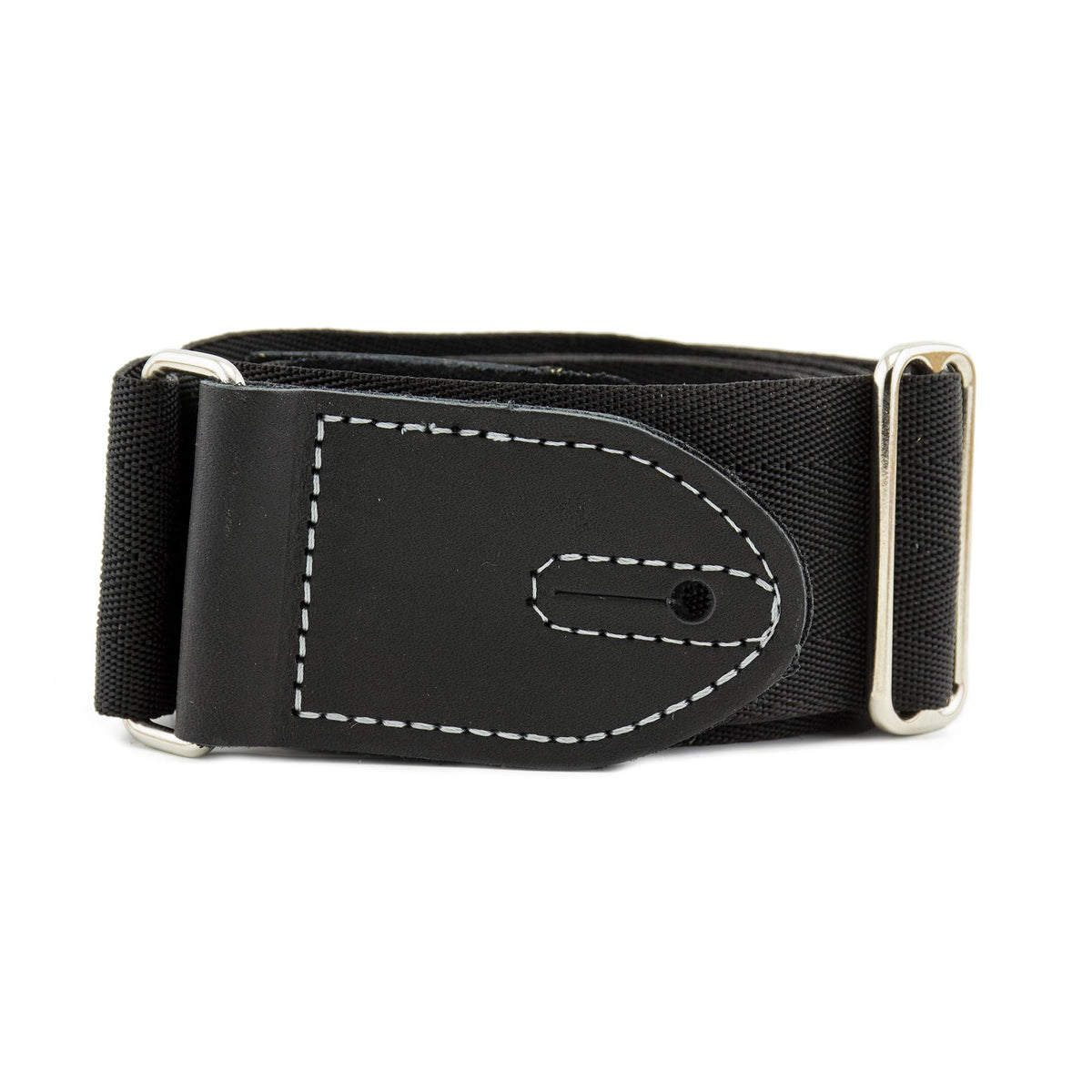 Franklin Strap Hybrids 2” Leather/Seatbelt Backing Black/Black (Silver Stitch)
